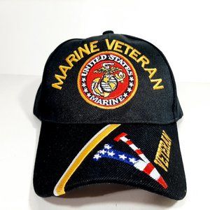 Marine Veteran "V" Mens Adjustable Hat Baseball Ca